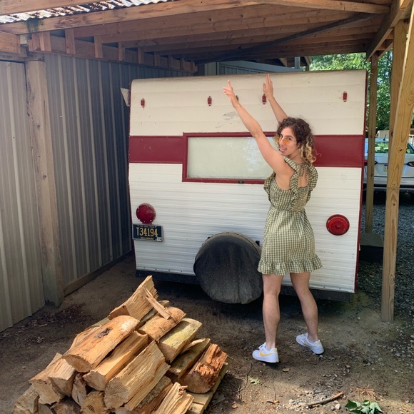 Green & Yellow Plaid Dress - Picture 3 of 5
